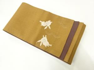 兎模様織り出し半幅帯